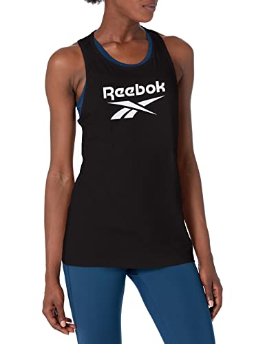 Reebok Women's Standard Tank, Black/Large Logo White #TOP8