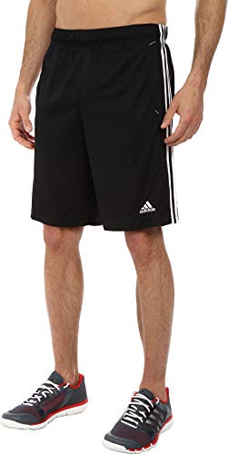 adidas Men's Essentials 3-Stripe Shorts, Black/White, Small