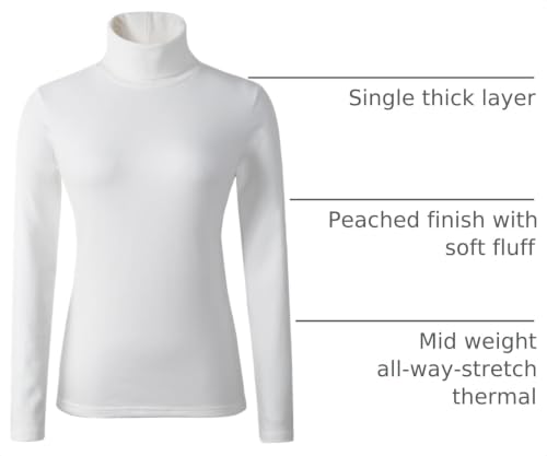 Image of Women's Soft Cotton Turtleneck Top Basic Pullover Sweater