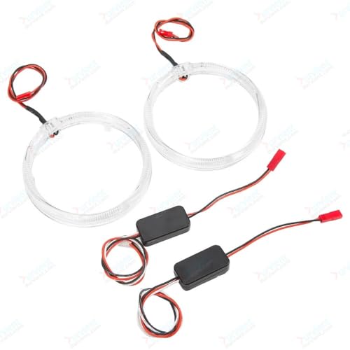 Image of 80mm Angel Eye DRL Halo Ring with Amber Indicators, 4PC, Radiant White LED, Direct Fit