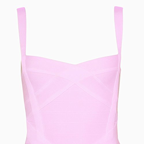Image of Midi-Calf Solid Color Spaghetti Strap Rayon Bandage Dress