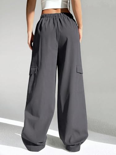 Image of GRECIILOOKS Cargo Pants For Woman | Trousers For Womans |High Waist Cotton Trouser for Women - Flared Parachute Pants with Side Pockets |Womens Cargo Pant | Elegant for College & Events (Available in Plus Size)