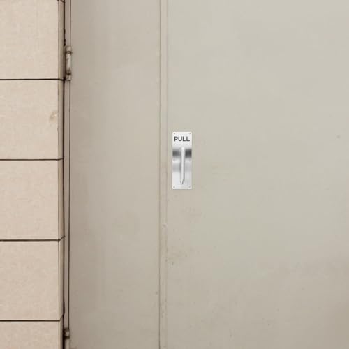 Plaque poussée porte acier inoxydable argenté, poignée push pull résolvant les passages difficiles - 6