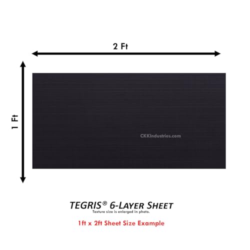 Image of TEGRIS Thermoplastic Composite Sheet - (12 x 24 in.) - (Black) - (6 Layer /.030) - Impact Resistant Material for Holster Making, DIY Gear, & Hobby - (USA Made)