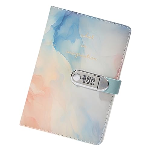 Carnet de notes en cuir à code A5 agenda ligné avec verrou noir