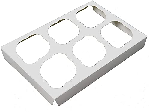 O'Creme Insert Only with White Top and Bottom for Holding 6 Cupcakes in a 10 Inch x 10 Inch Cake Box - Pack of 200