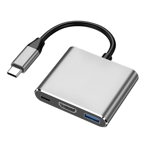 Estación de acoplamiento USB C, adaptador multipuerto USB C, adaptador multipuerto para ordenador portátil | Divisor USB C de 3 puertos, 5 GBps, de datos, Hub USB C 4K PD 100 W, carga con puertos USB
