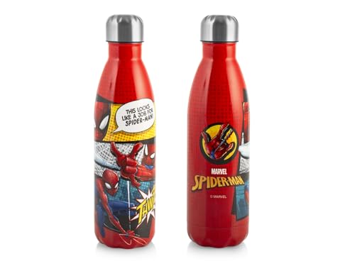 H&h bottiglia termica spiderman red marvel in acciaio inox lt 0,5