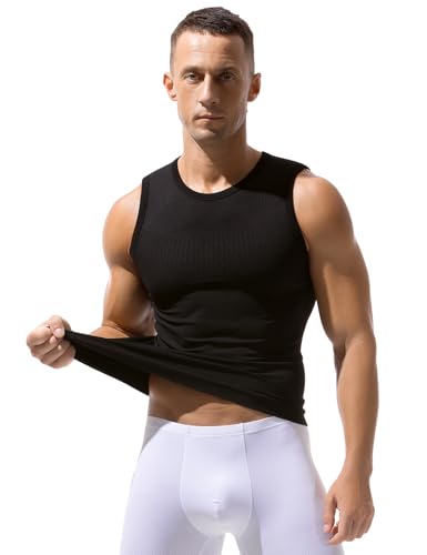 Casey Kevin Chaleco de Compresión Hombre Body Shaper, Camiseta Hombre Faja Cintura Elasticidad Faja Reductora para Deportivas, XL