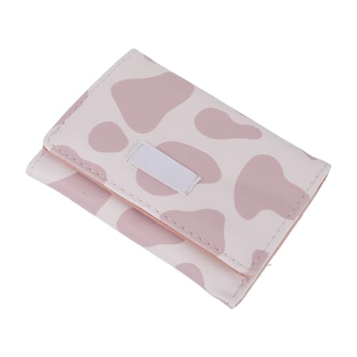 NOLITOY PU Mini Wallet for Women Small Three Fold Milk Texture Change Purse Pink Multi Card Holder Compact PU Coin and Business Card Organizer for Travel and Daily Use - Main Image
