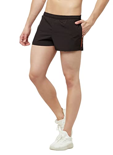Image of TRUEREVO Men's 2 inch Dry Fit Sports Running Reflective Shorts with 2 Side Pockets and Zipper Back Pocket | Marathon Shorts for Men | Activewear for Running, Sports, Training & Fitness