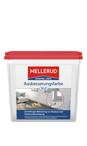 MELLERUD Schimmel Stopp Renovierfarbe – Weiße Dispersionsfarbe gegen Schimmel auf allen Wand- und Deckenflächen, Fliesenfugen u. v. m. im Innenbereich – 1 x 750 ml