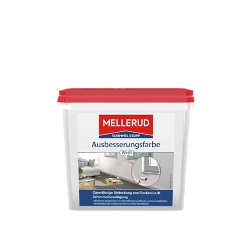 MELLERUD Schimmel Stopp Renovierfarbe – Weiße Dispersionsfarbe gegen Schimmel auf allen Wand- und Deckenflächen, Fliesenfugen u. v. m. im Innenbereich – 1 x 750 ml