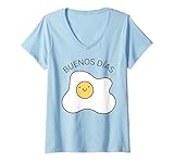 Mujer Buenos días Buenos días en español Mes Hispano Chicos Chica Camiseta Cuello V