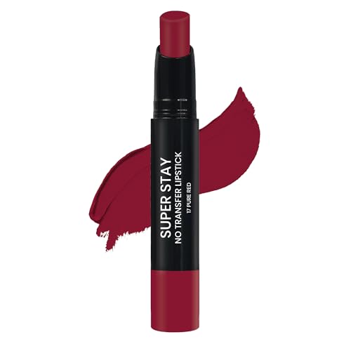 Image of Maliao Super Stay No Transfer Lipstick | Long Lasting Matte Finish | Waterproof & Smudge-Proof Formula | High Pigment Color | Lightweight & Comfortable Wear | Pure Red, 3.8g