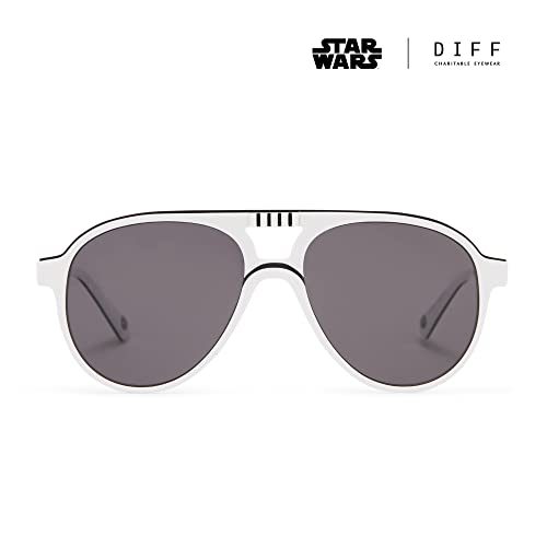 DIFF Star Wars Stormtrooper Designer Aviator Sunglasses for Men and Women UV400 Protection, Galactic White + Black Polarized4