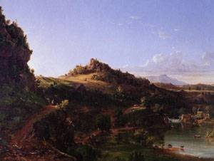 Peinture à l'huile de collection Thomas Cole Catskill Scenery 1833 toile haut de gamme