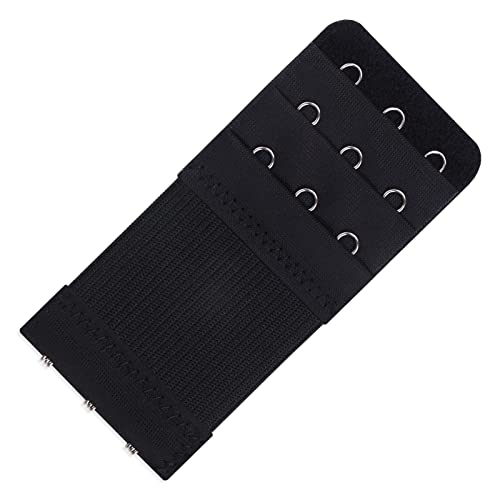 Yolev 3 Pieces Women's Bra Extenders Stretchy Bra Extension Strap 3 Hooks 3 Rows Elastic Bra Band Hook Strap Extensions For Women Lady (Black) #TOP7