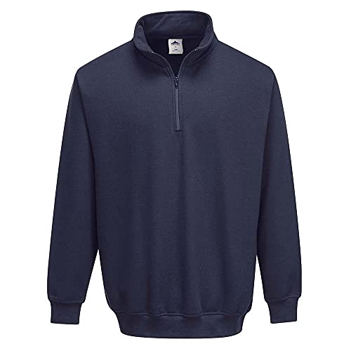 Sweatshirt col zippé bleu marine Portwest pour éviter les coups de froid