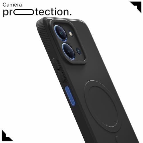 Image of Pikkme Back Cover for Redmi 15C 5G Soft Matte Silicone Mag-Safe Design (Mag-Safe Not Support) Camera Protection | Slim Fit Bumper Cover (Black)