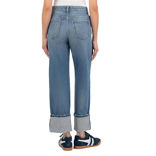 KUT from the Kloth Women's Sienna High Rise Wide Leg-roll Up 5"3