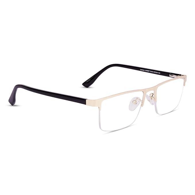 paperia blue light filtering reading glasses for men & women | semi rimless rectangular metal frame eyeglasses with adjustable nose pads | non-polarized readers