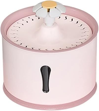 Image of Cawypety Cat Drinking Fountain, Water Dispenser for Cats with Water Level Window, Cat Flower Art Water Bowl, Hygiene Filter, Pet Drinking Fountain (Pink)