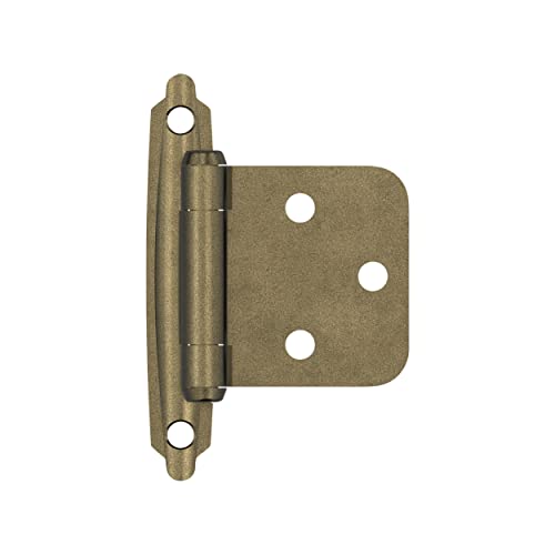 Image of Amerock 1 Pair Variable Overlay Self-Closing Burnished Brass Cabinet Hinge