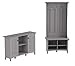 Bush Furniture Salinas Entryway Storage Set with Hall Tree, Shoe Bench and Accent Cabinet in Cape Cod Gray