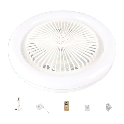 Eteslot Lámpara De Techo Con Ventilador Sin Aspas | Ventilador De Perfil Bajo Empotrado De 10,2 Pulgadas Con Luz