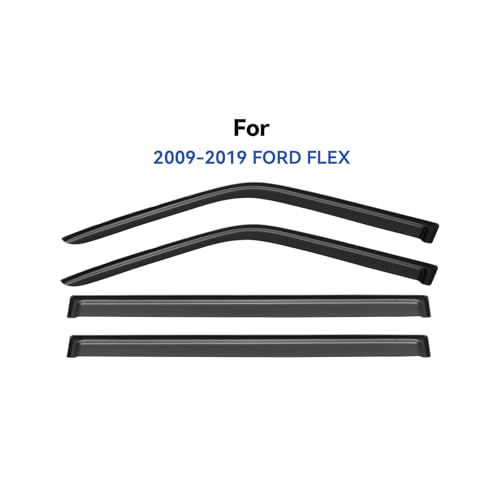 Image of Window Visors Rain Guards Shield for 2009-2019 Ford Flex, Out-Channel Window Vent Wind Deflectors Visors Shades for 09-19 Ford Flex