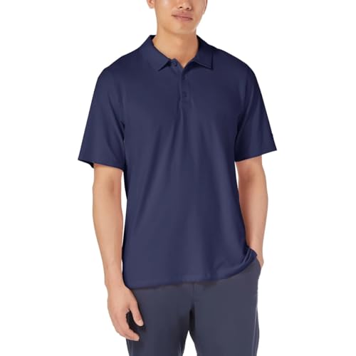 KIRKLAND Signature Men’s Regular Fit Performance Polo (Blue, Large)