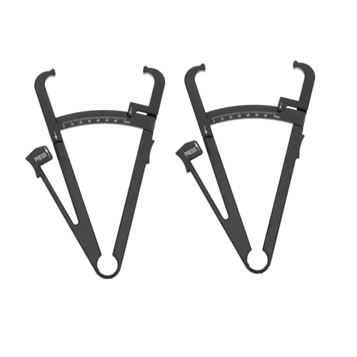 Milisten 2 piezas Calibrador de Grasa Corporal Medidor Preciso de Pliegues Cutáneos para Hombres y Mujeres Resistente