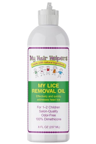 My Hair Helpers Unscented Dimethicone Oil Lice Treatment for Louse, Slows Down Head Lice, 8 fl Ounces, for 1-2 Children