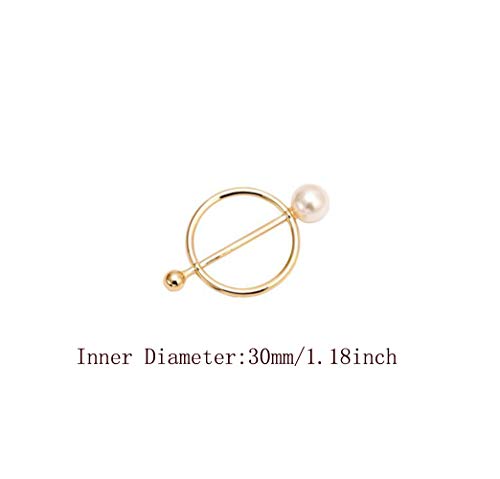 5 anelli rotondi in lega di zinco per sciarpe