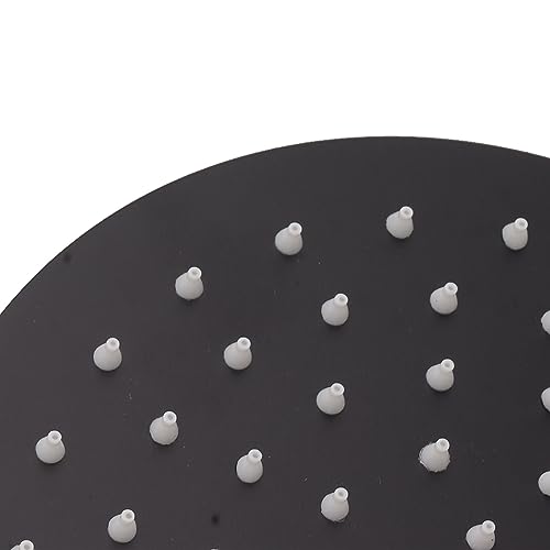 BORDSTRACT Ultra Thin Rainfall Shower Head, Rain Waterfall Stainless Steel Fixed Showerhead for Home Bathroom Round Black 8in - Image 4