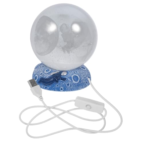 Uonlytech luz de noche de bola de cristal decoración superior soporte de tubo pantalla esmerilada oro portátil juguetes rosas lampara mesilla usb lámpara decoración ligera bola de luz resina