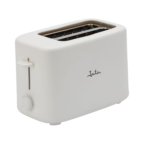 JATA JETT1048 - Tostadora de Pan 2 Ranuras Extra Anchas. 6 Niveles de Tostado. Tapa Protectora. Bandeja recogemigas. Centrado automático del pan. 750 W. Fácil limpieza. Desconexión automática