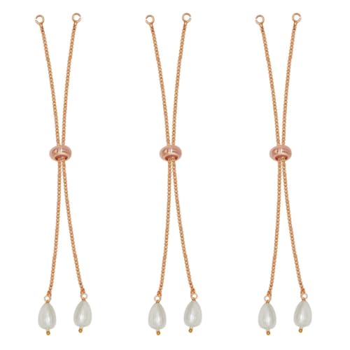Image of SATRA TRADERS Adjustable Slider Chain With Pearl Stopper Bracelet | Size : 4inch | Qty : 10pcs | B04