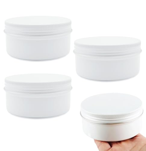 Wopanxye Lot de 4 bocaux en aluminium de 200 ml avec couvercles à vis, pour maquillage, baume à lèvres, baume à lèvres, pots de voyage, pots de...