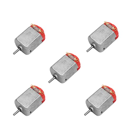 Image of Electronic Spices Pack of 5 DC Electric Toy Motor 3 to 6V Rectangular Red Rear Cover Small Electric Motor 5000 to 10000 RPM for DIY Toys, Science Projects