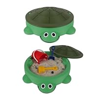 Turtle Sandbox with Lid, Sand Box with Cover Sensory Playsand Activity for Backyard, Summer Beach Indoor Outdoor Toys Gifts for Toddler 3-5