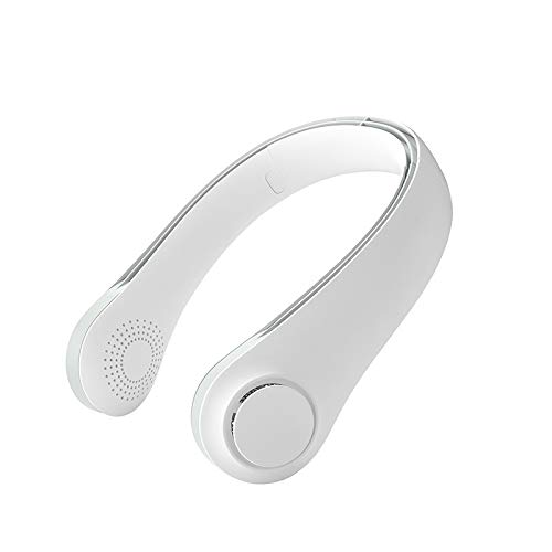 Bladeless Neck Fan Portable Hands-free Leafless fan, Wearable Personal Fan, 3-Speed, 360-degree Airflow, USB Powered Necklace Fan with Long-Lasting Battery for Sports Home Outdoor