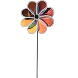 Yardenfun Moulin à Vent 8 Pales en PVC Réfléchissant, Girouette Oiseau Anti Oiseaux, Décor Extérieur pour Jardin et Ferme, Effet Ventail Éolien