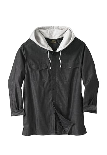 Boulder Creek by KingSize Men's Big & Tall Removable Hooded Shirt Jacket