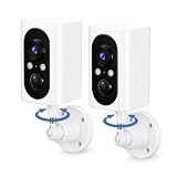 Geekee 355° Pan Rotate Cameras 2 Pack, Security Cameras Wire...