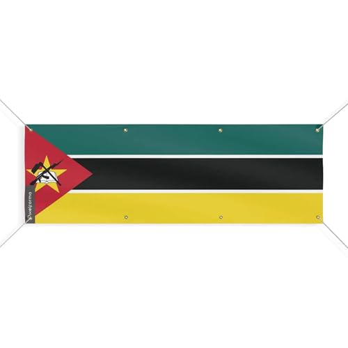 Drapeau du Mozambique pour grand mât taille L 190x570cm à 8 oeillets