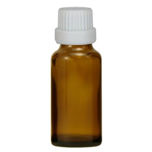500x Apothekenfläschchen 20ml aus Braunglas mit weissem Schraubverschluss mit Globuligiessring für Globuligröße HAB 1-3