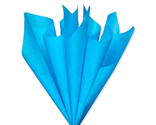 Image of Papyrus 8 Sheets 20 in. x 26 in. Turquoise Tissue Paper for Birthdays, Gift Bags, DIY, Crafting and Holidays