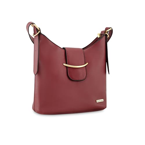 Image of Fastrack Solid Hobo Bag For Women, Girls and Ladies with Adjustable Sling Straps | Shoulder Bags | Ladies Purse Handbag | Shoulders For Casual Carry, Brown